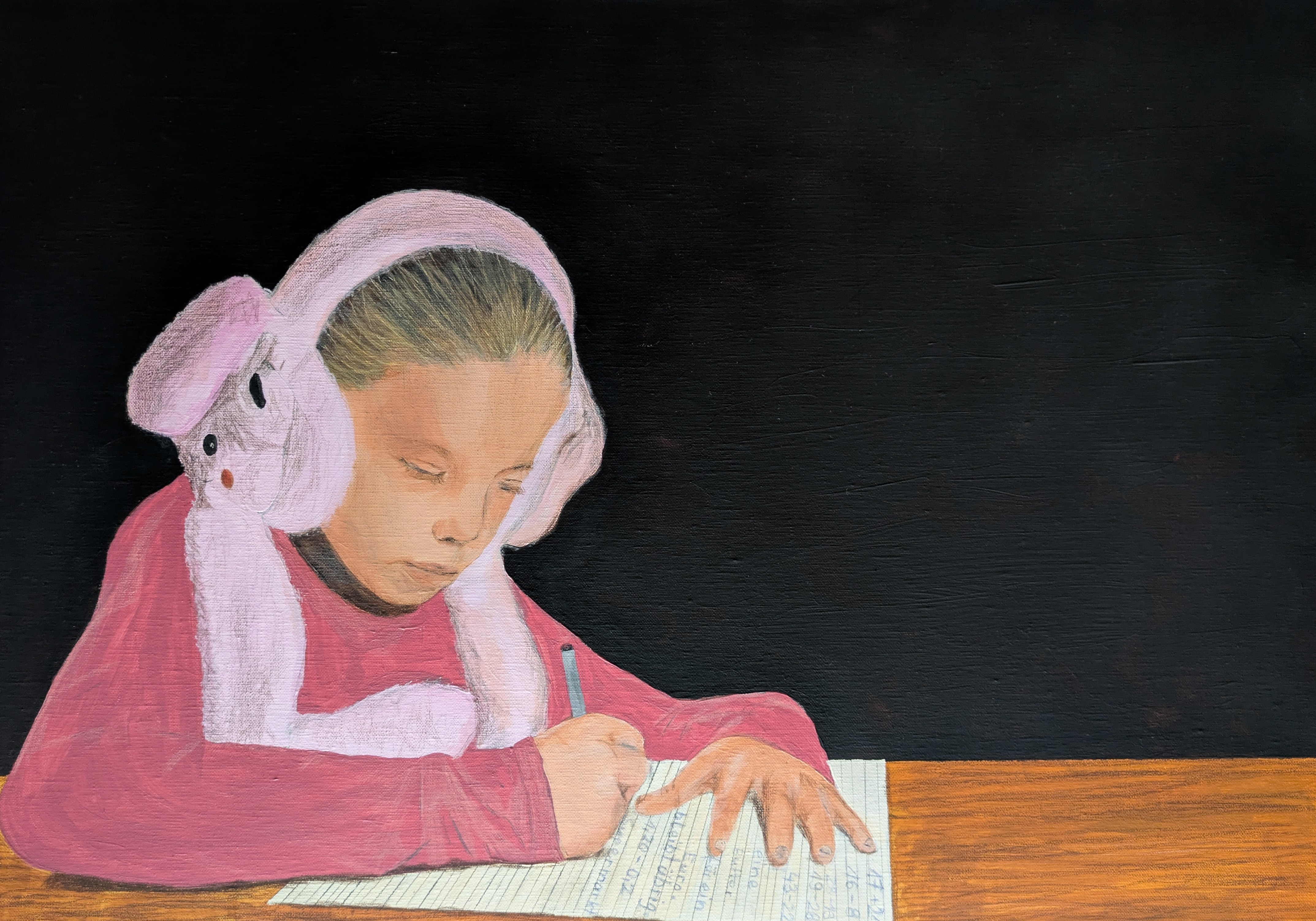 schreibendes mädchen