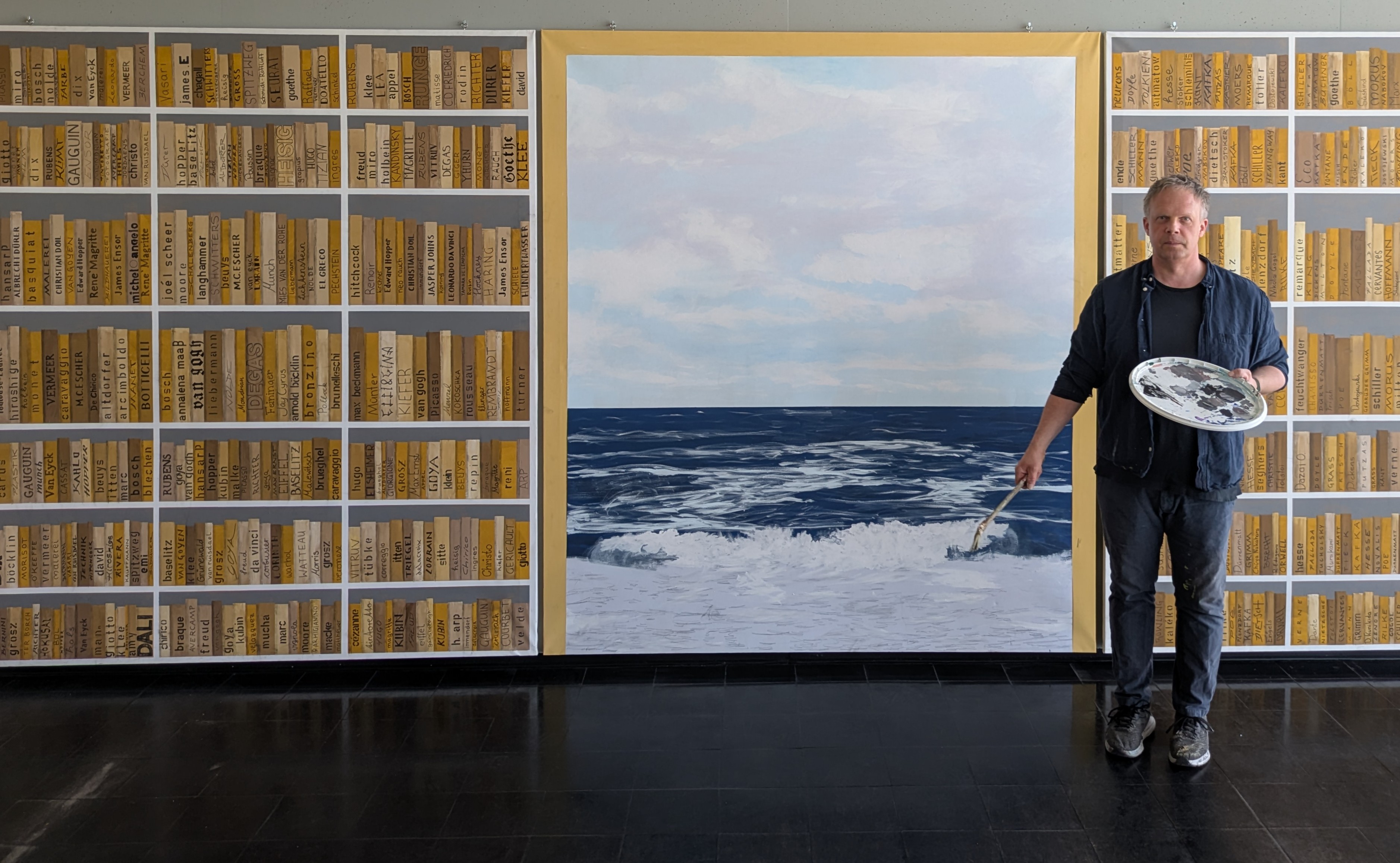 Christian Doil vor dem Gem&auml;lde - mit wissen zur freiheit